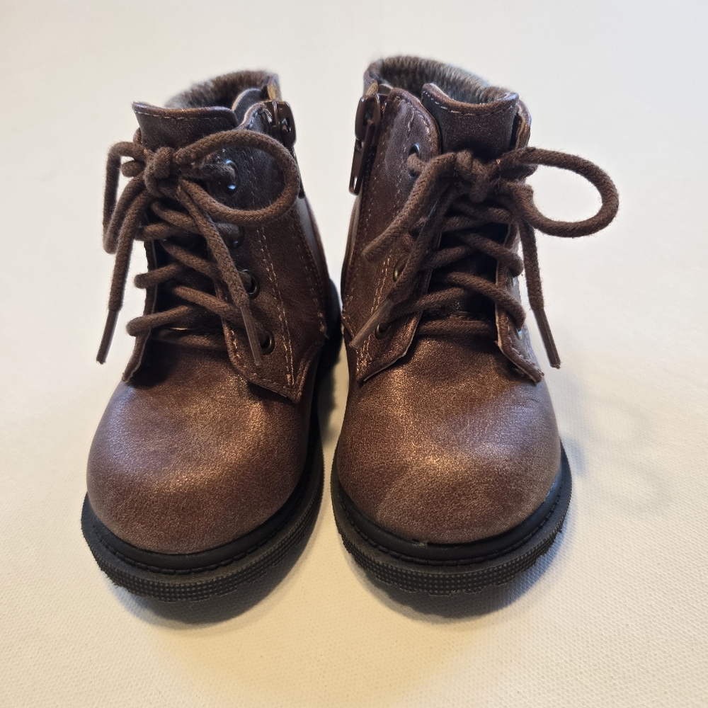 Wondernation Brown‎ Zip Up Kids Boots